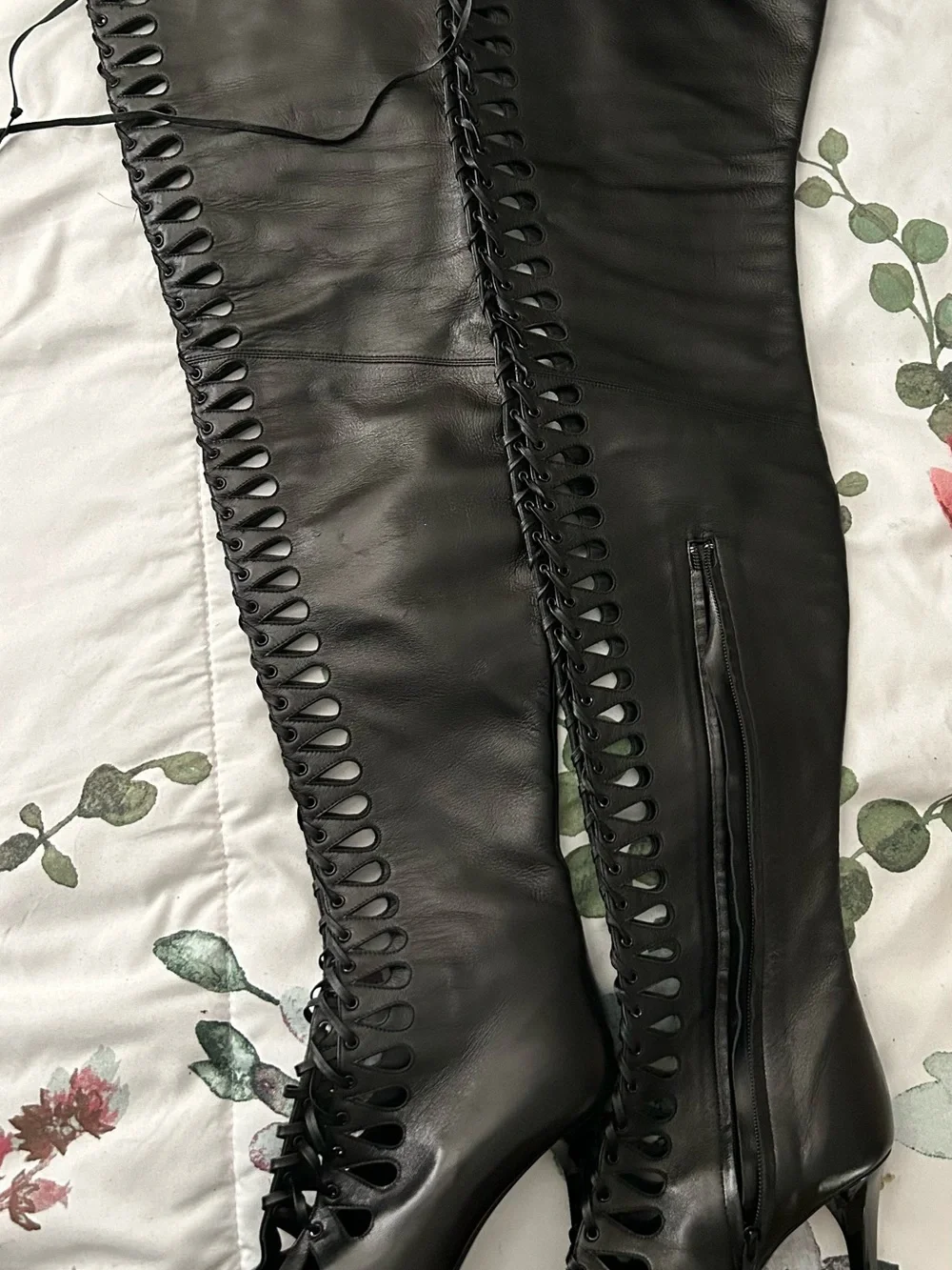 Women's Black Lace-Up Over-the-Knee Boots